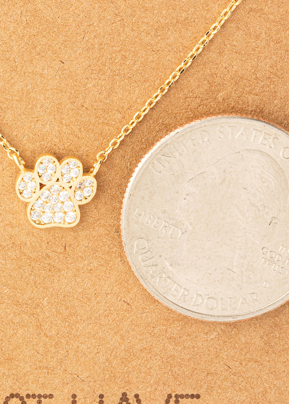 Dainty 18k gold dipped paw print layering necklace