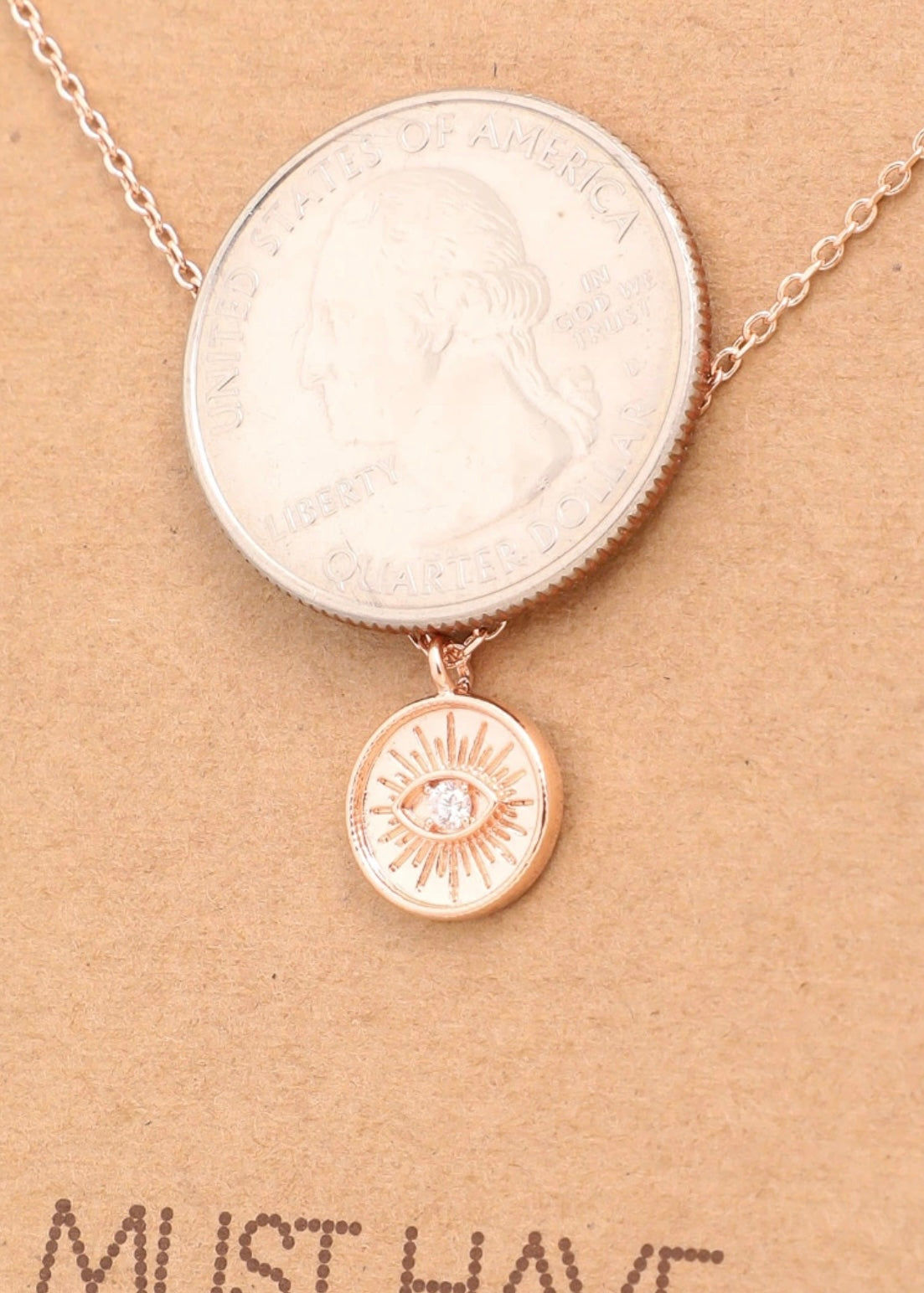 Dainty 18k gold dipped evil eye layering necklace