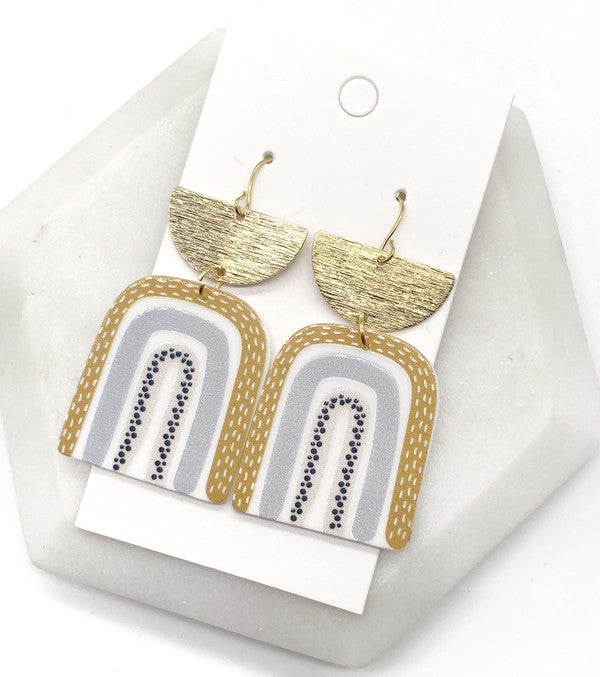 Boho Rainbow Acrylic Earrings