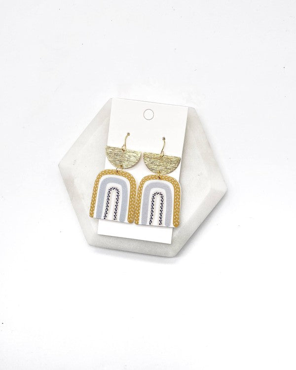 Boho Rainbow Acrylic Earrings
