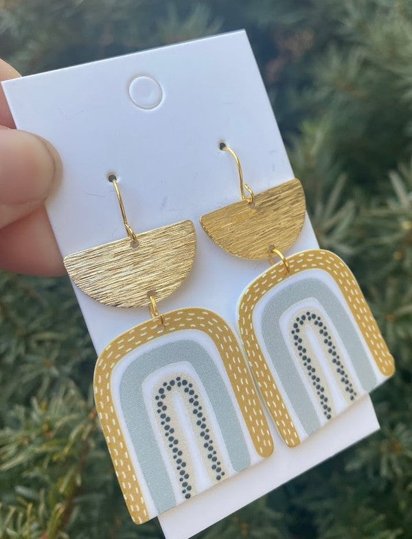 Boho Rainbow Acrylic Earrings