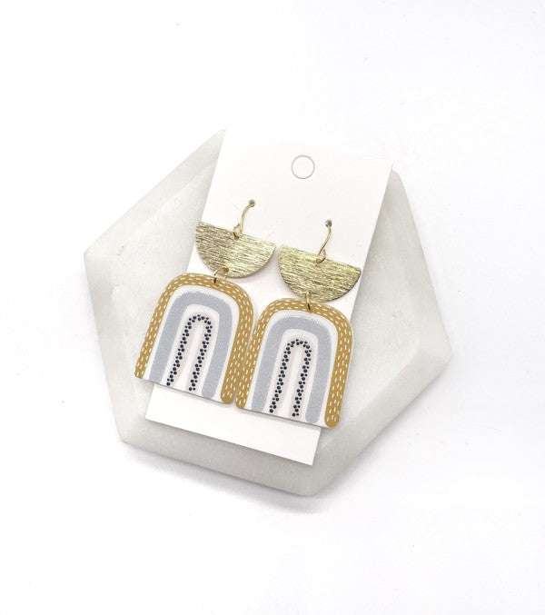 Boho Rainbow Acrylic Earrings
