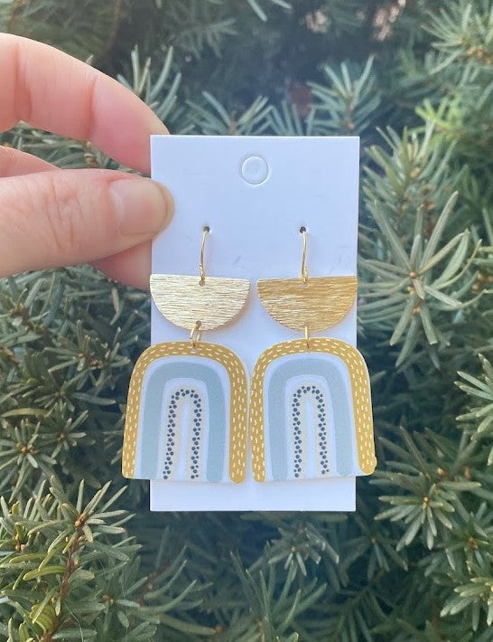 Boho Rainbow Acrylic Earrings