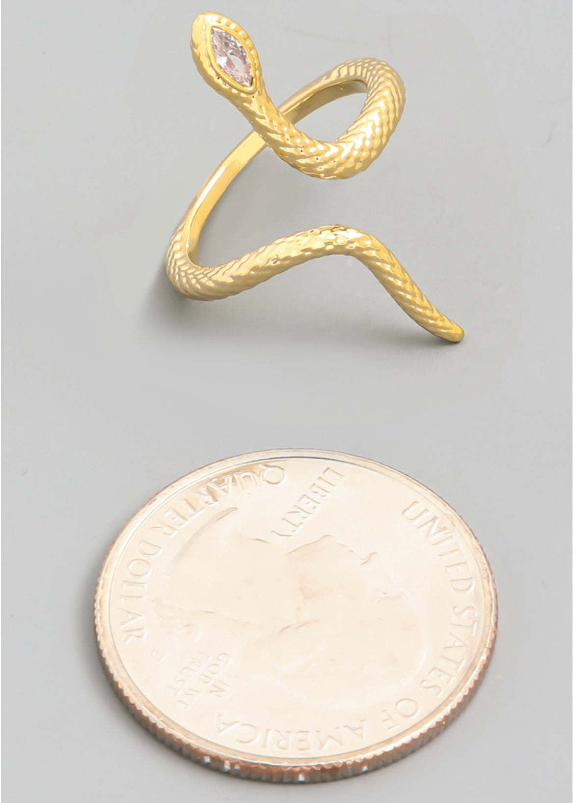 Adjustable 18k gold dipped snake ring
