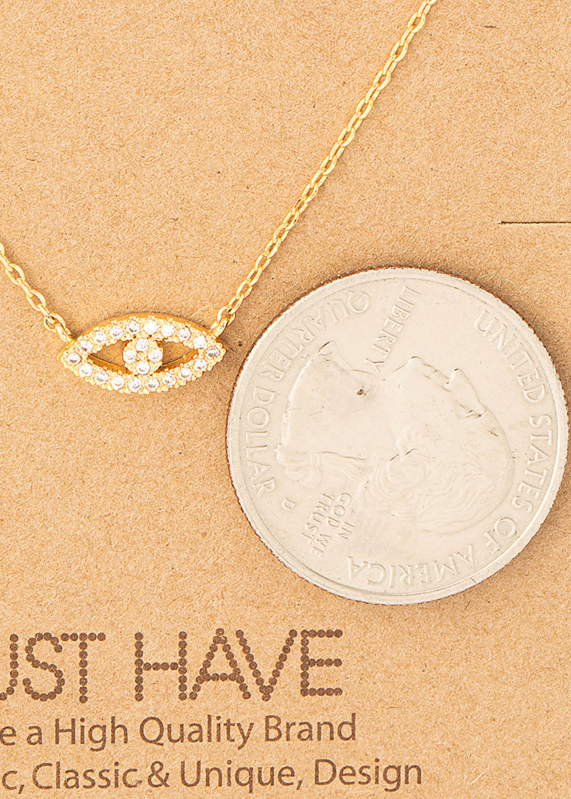 Dainty 18k gold dipped evil eye layering necklace