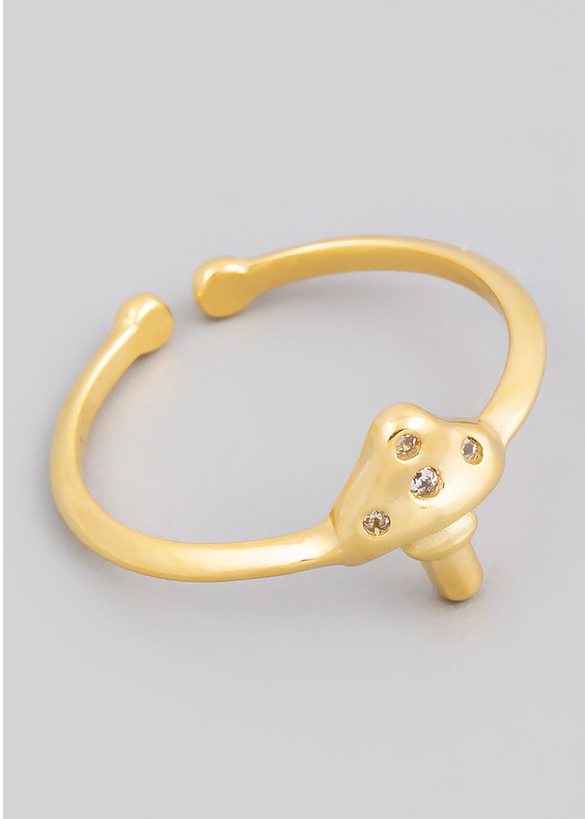 Adjustable 18k gold dipped mushroom ring
