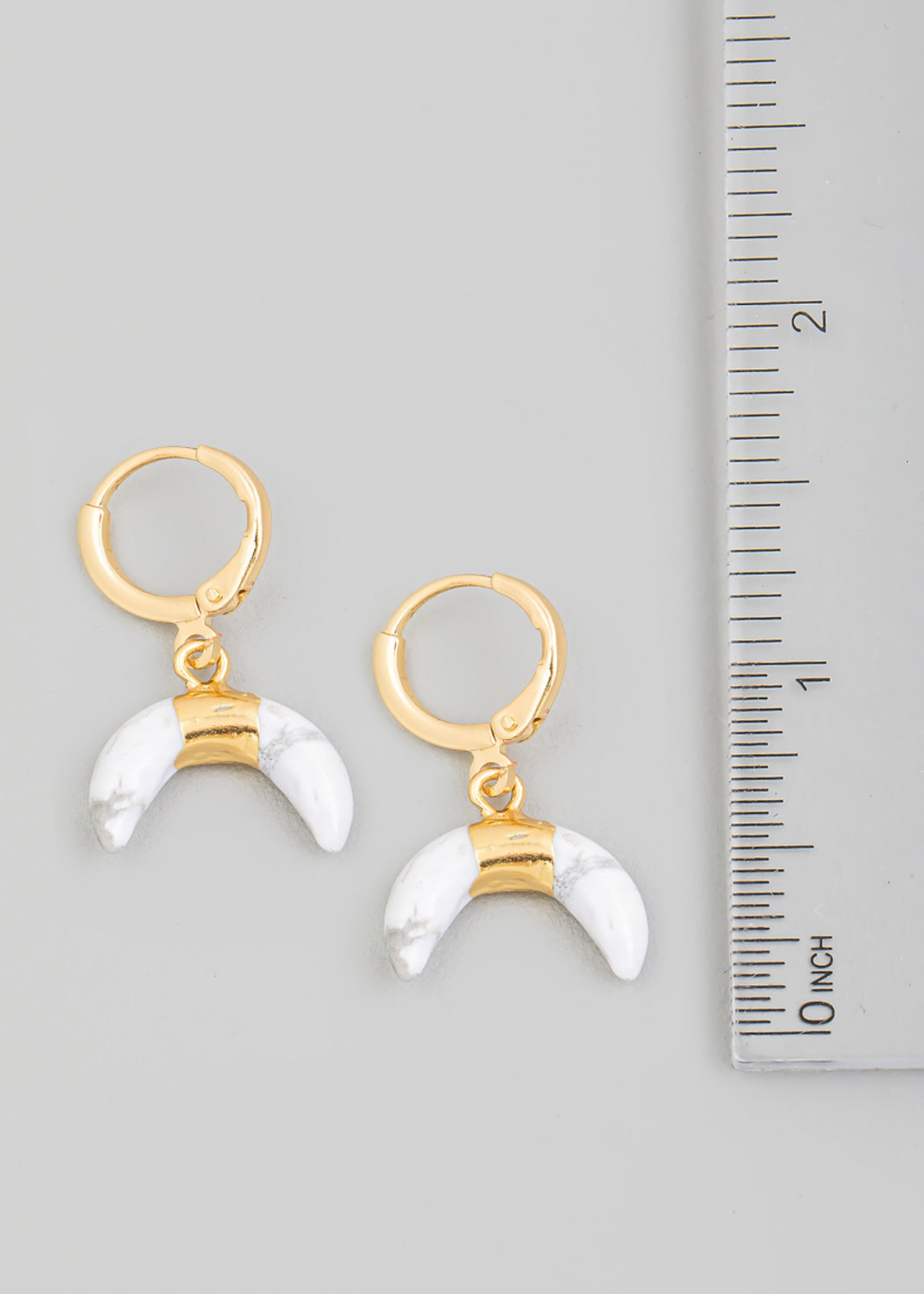 Cresant marble 18k gold dipped drop earrings