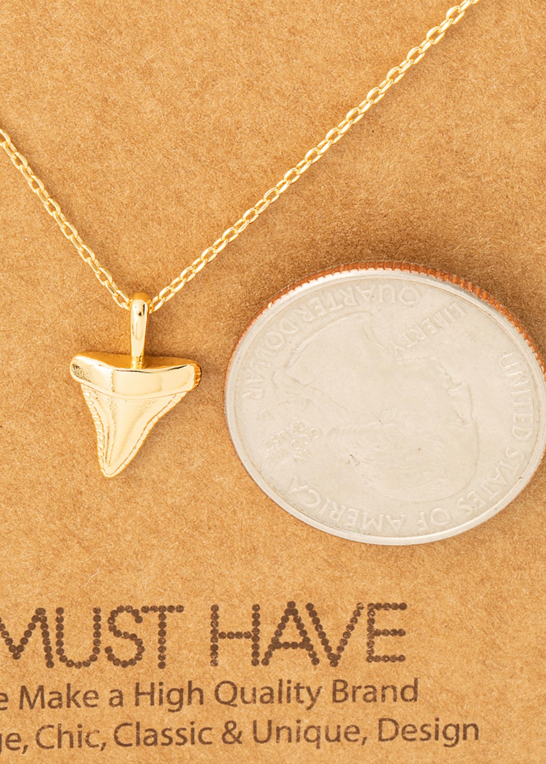 Dainty 18k gold dipped shark tooth layering necklace