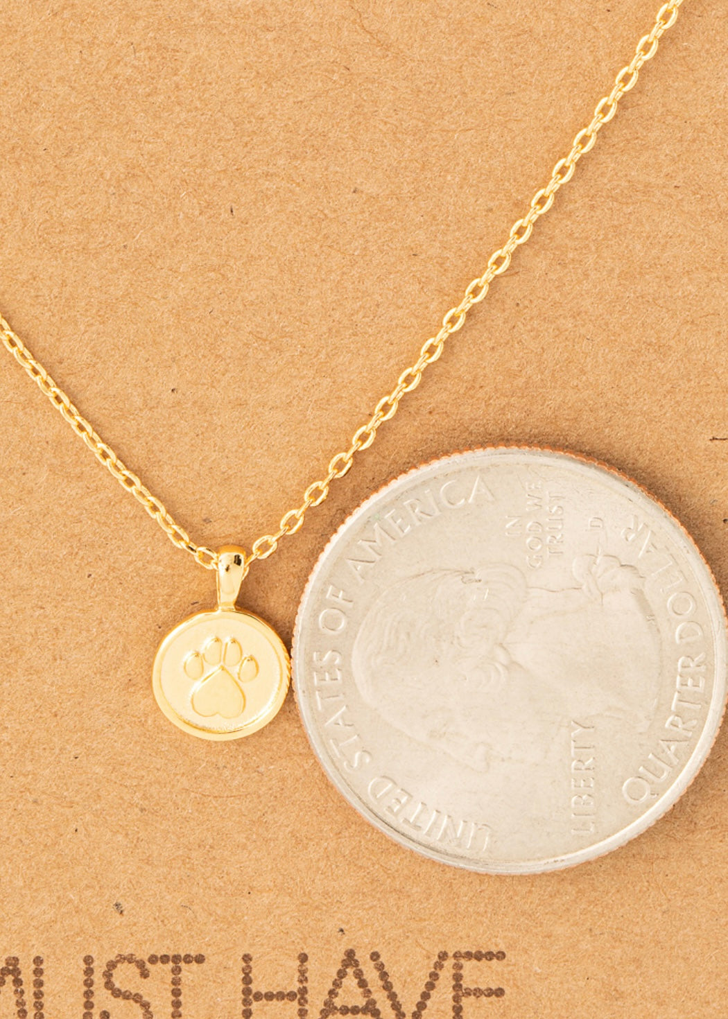 Dainty 18k gold dipped paw print layering necklace