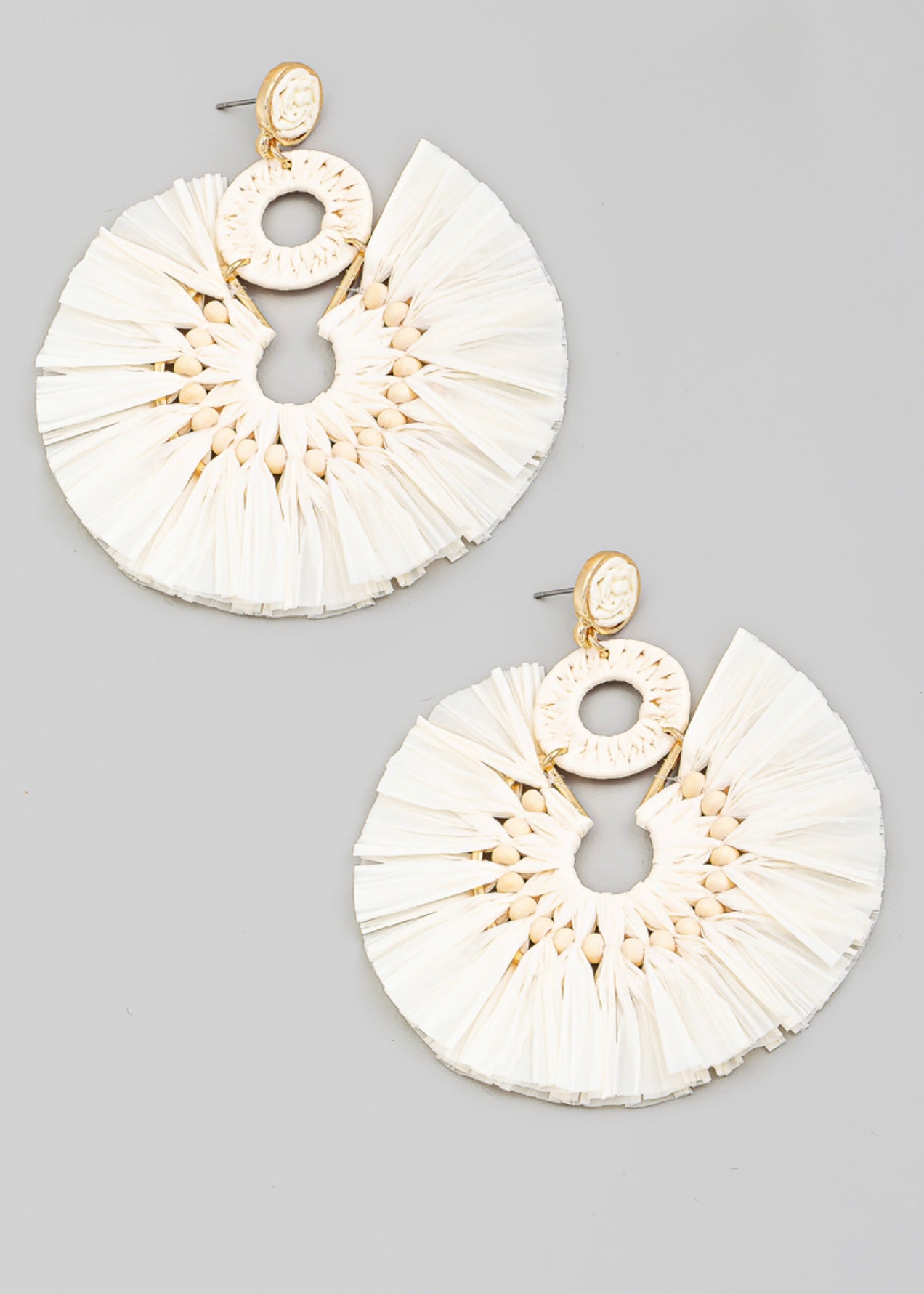 Round boho tassel earrings