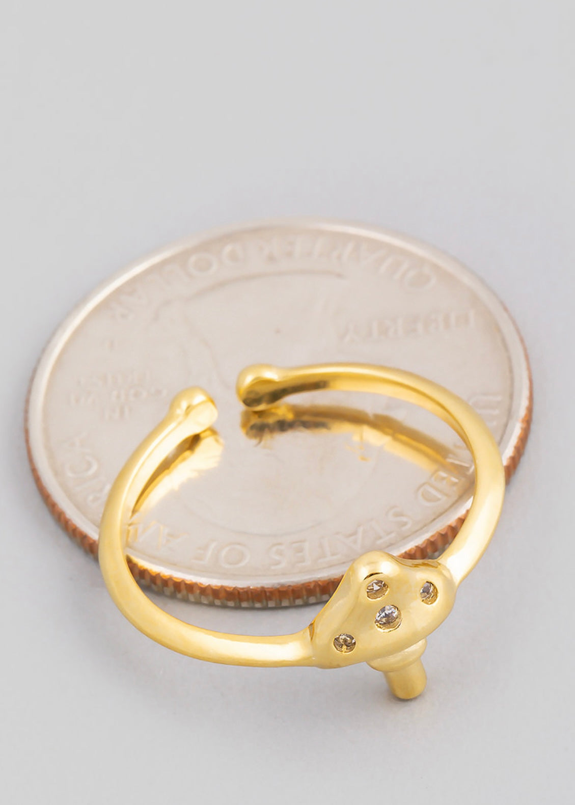 Adjustable 18k gold dipped mushroom ring