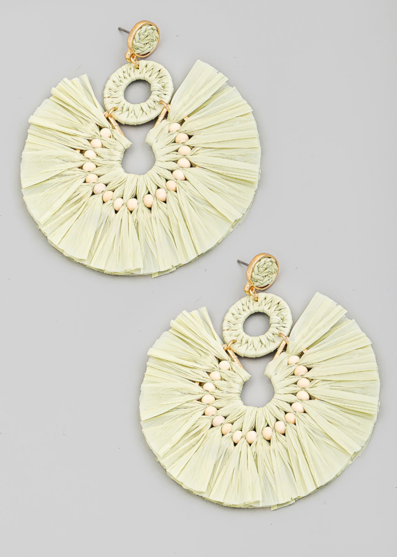 Round boho tassel earrings