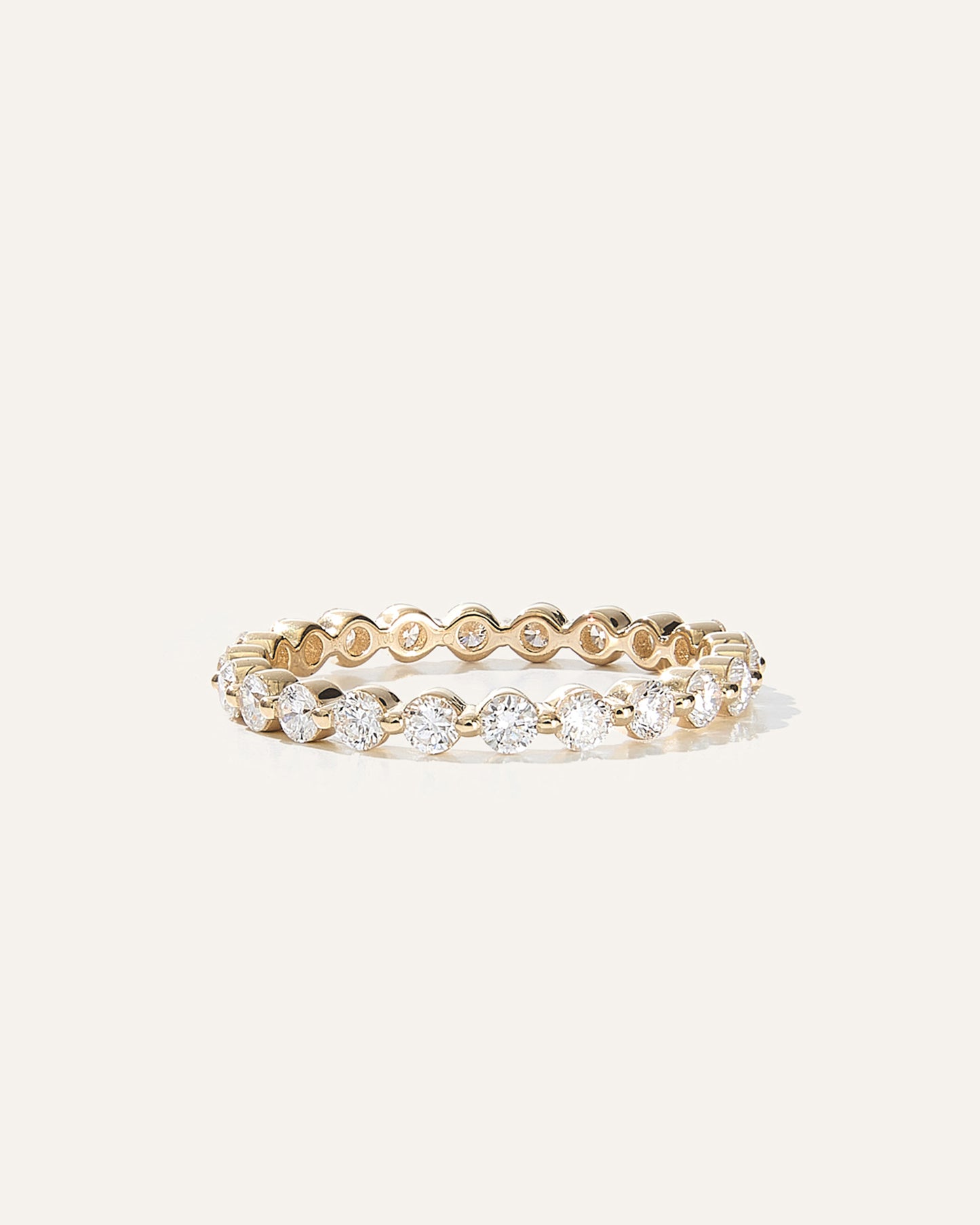 14k gold Lab Grown Diamond Single Shared Prong Eternity Band