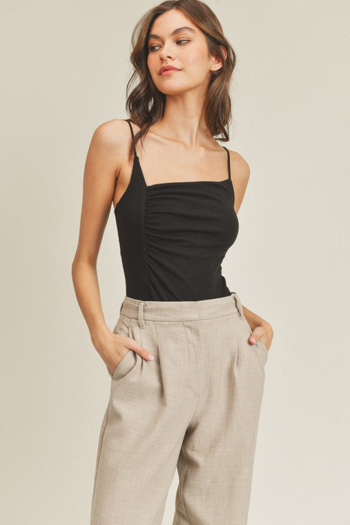 Isla Asymmetrical Ruched Bodysuit