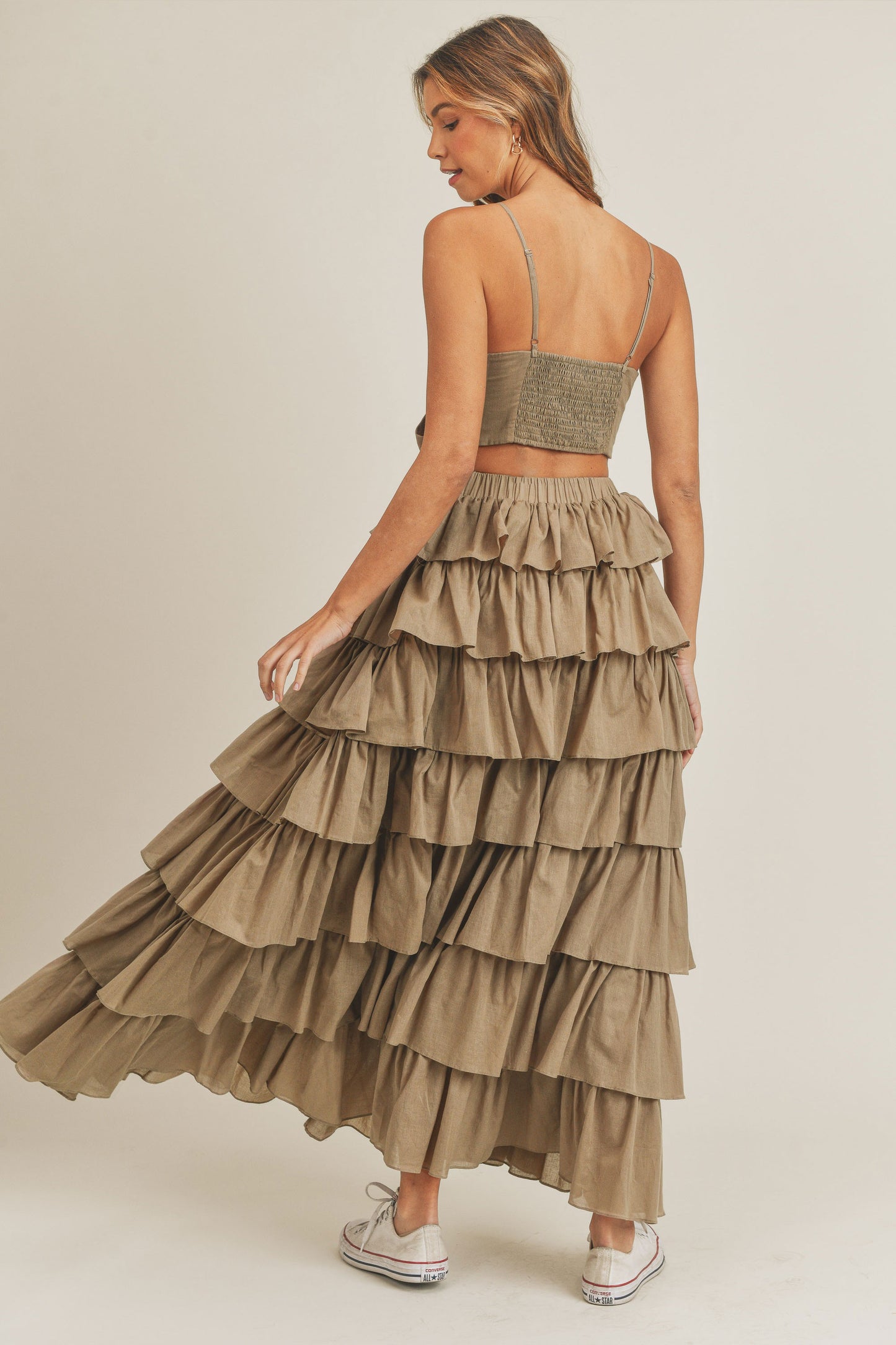 Santorini Ruffle Tier Maxi Skirt Set