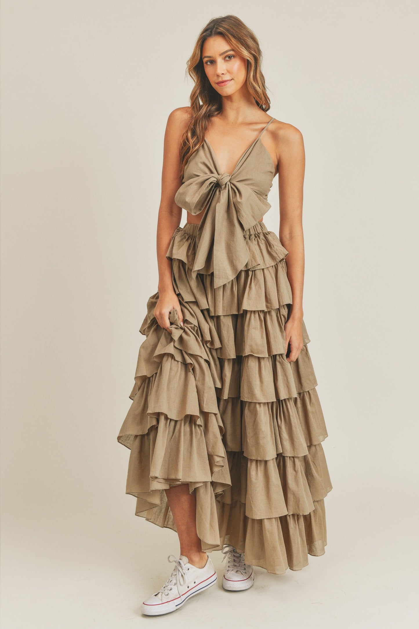 Santorini Ruffle Tier Maxi Skirt Set