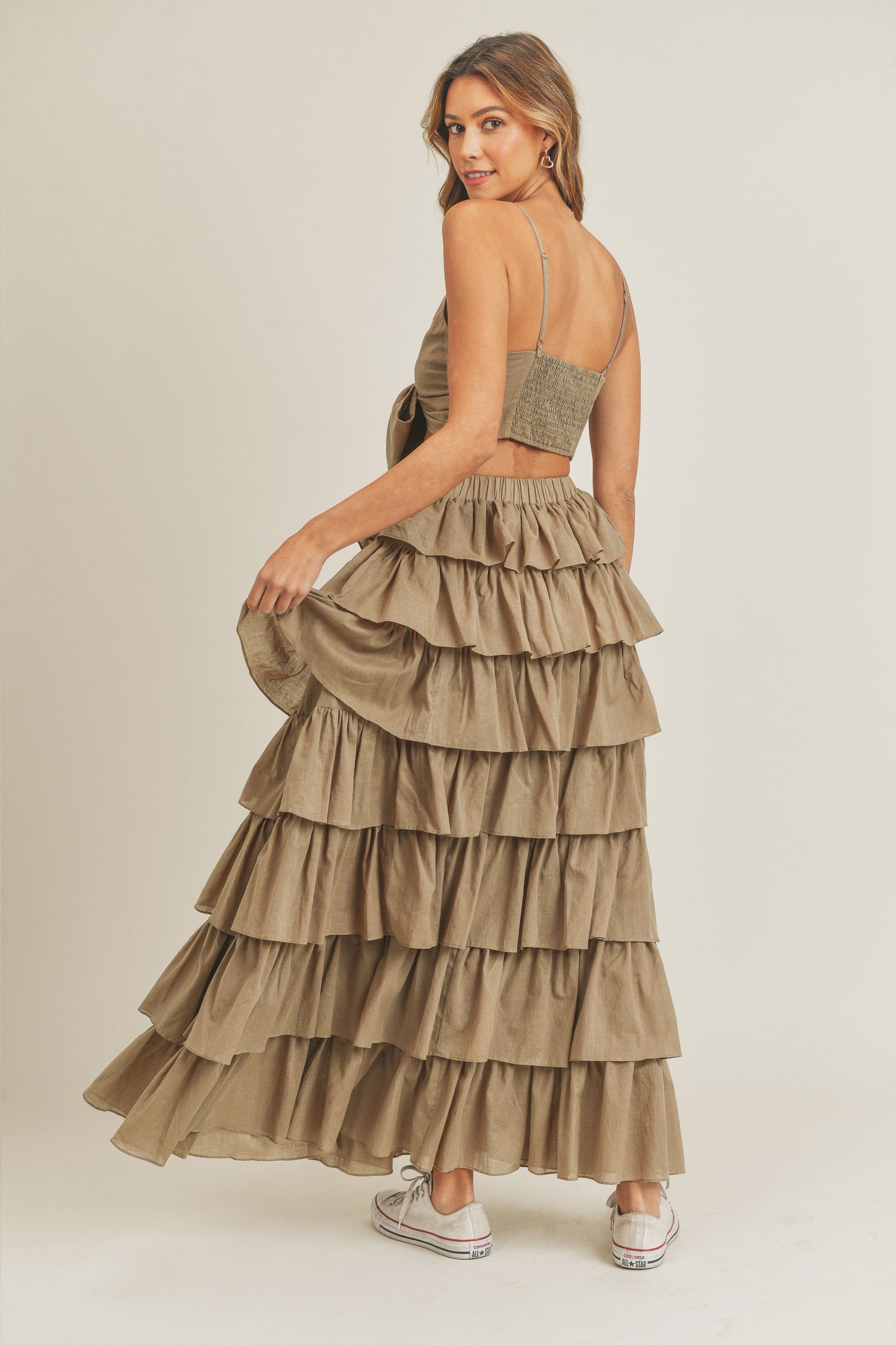 Santorini Ruffle Tier Maxi Skirt Set