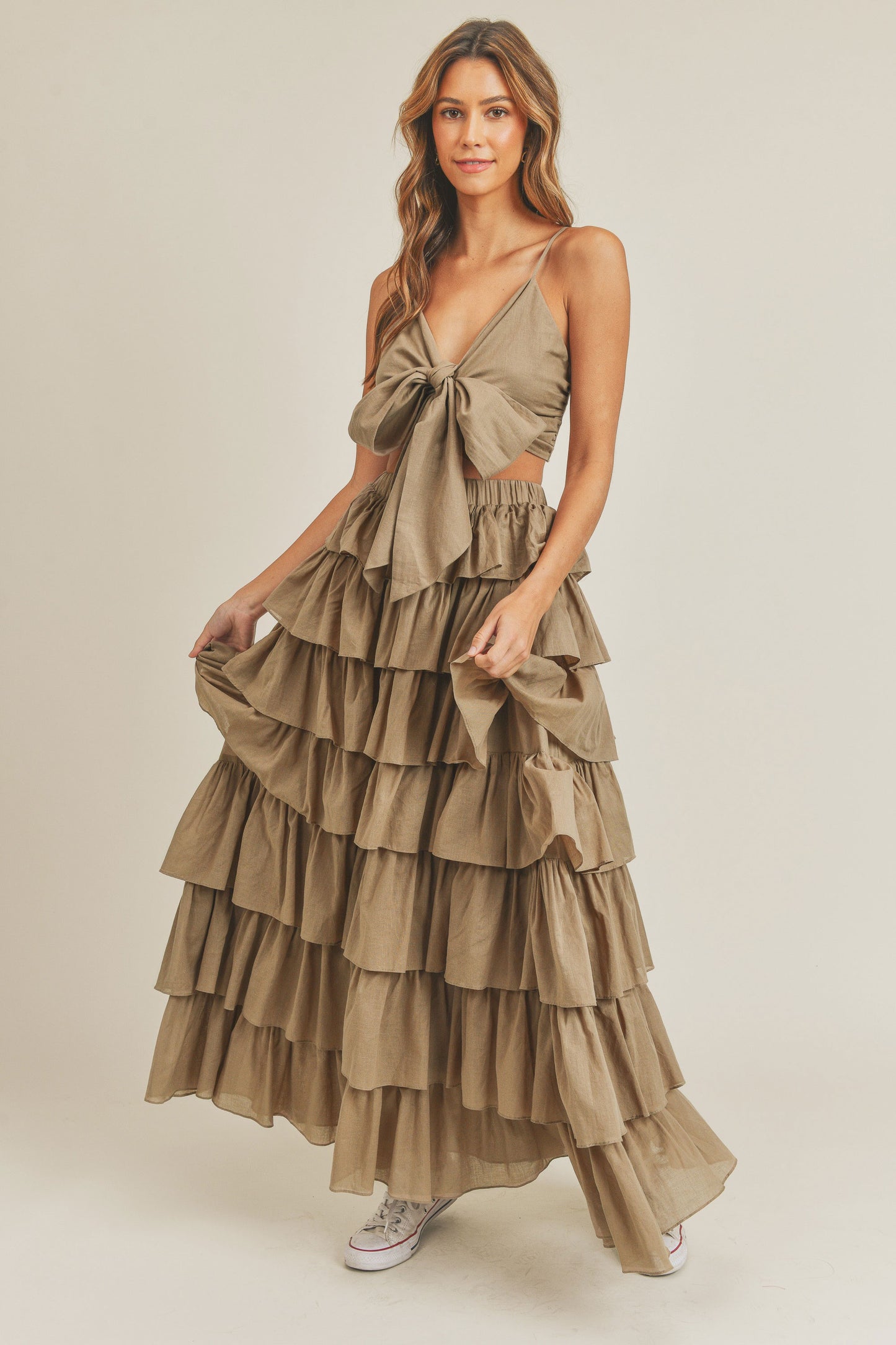 Santorini Ruffle Tier Maxi Skirt Set