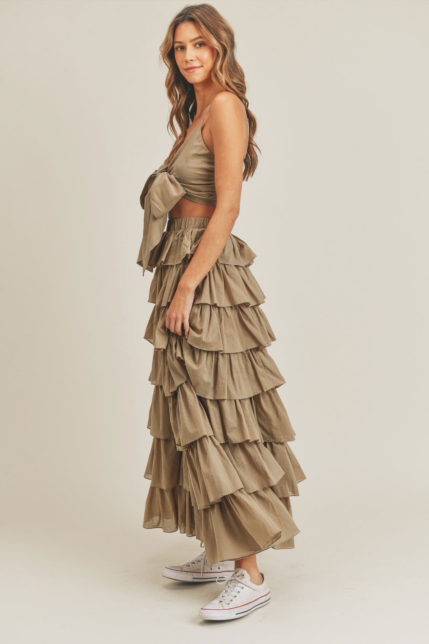 Santorini Ruffle Tier Maxi Skirt Set