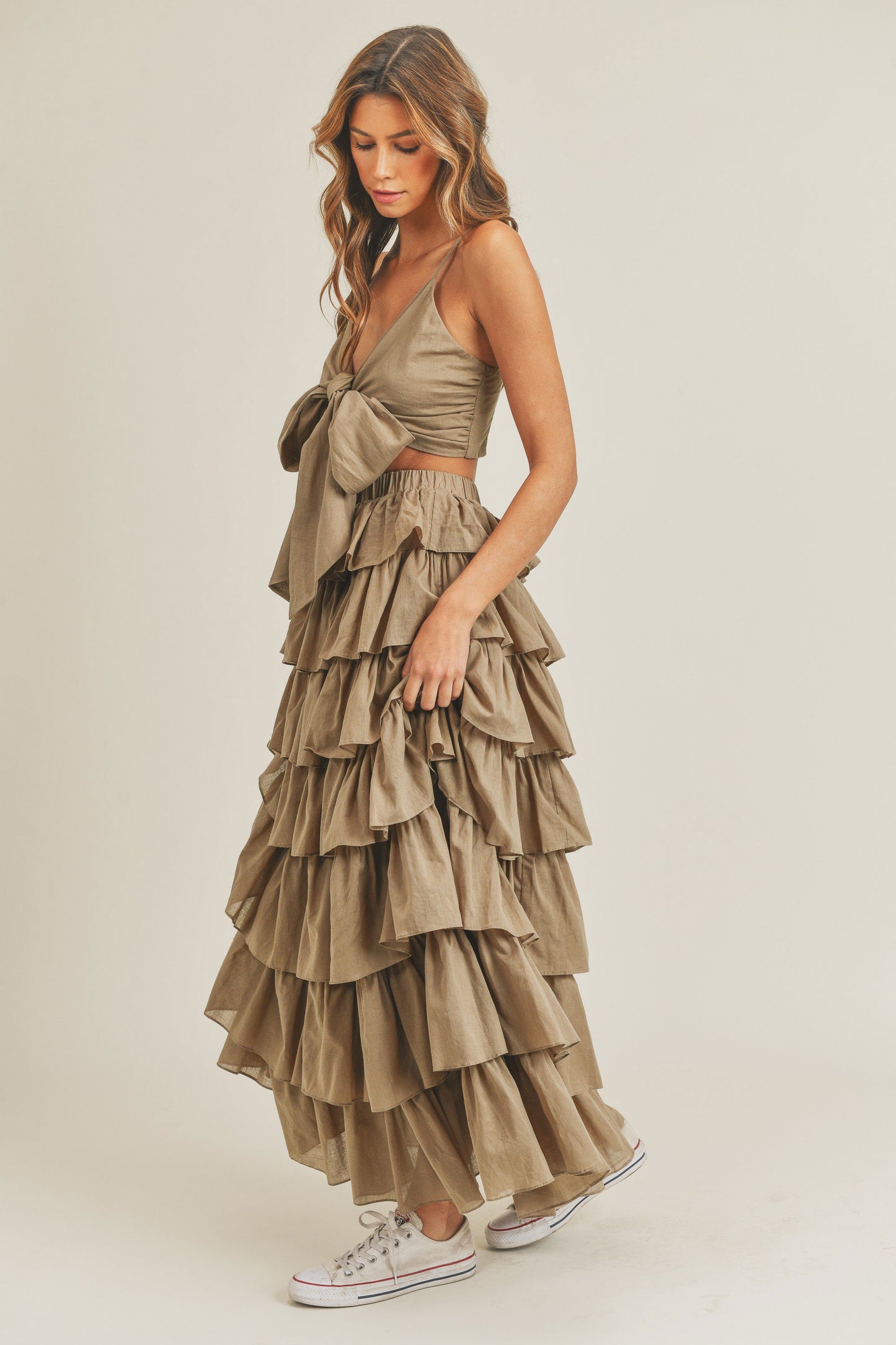 Santorini Ruffle Tier Maxi Skirt Set