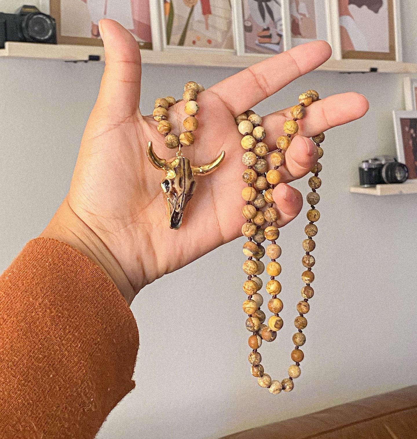 Bull Skull Boho Necklace