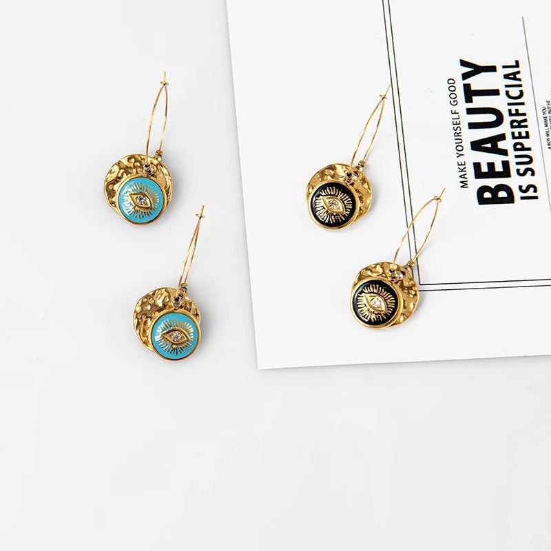Julie Evil Eye Drop Earrings
