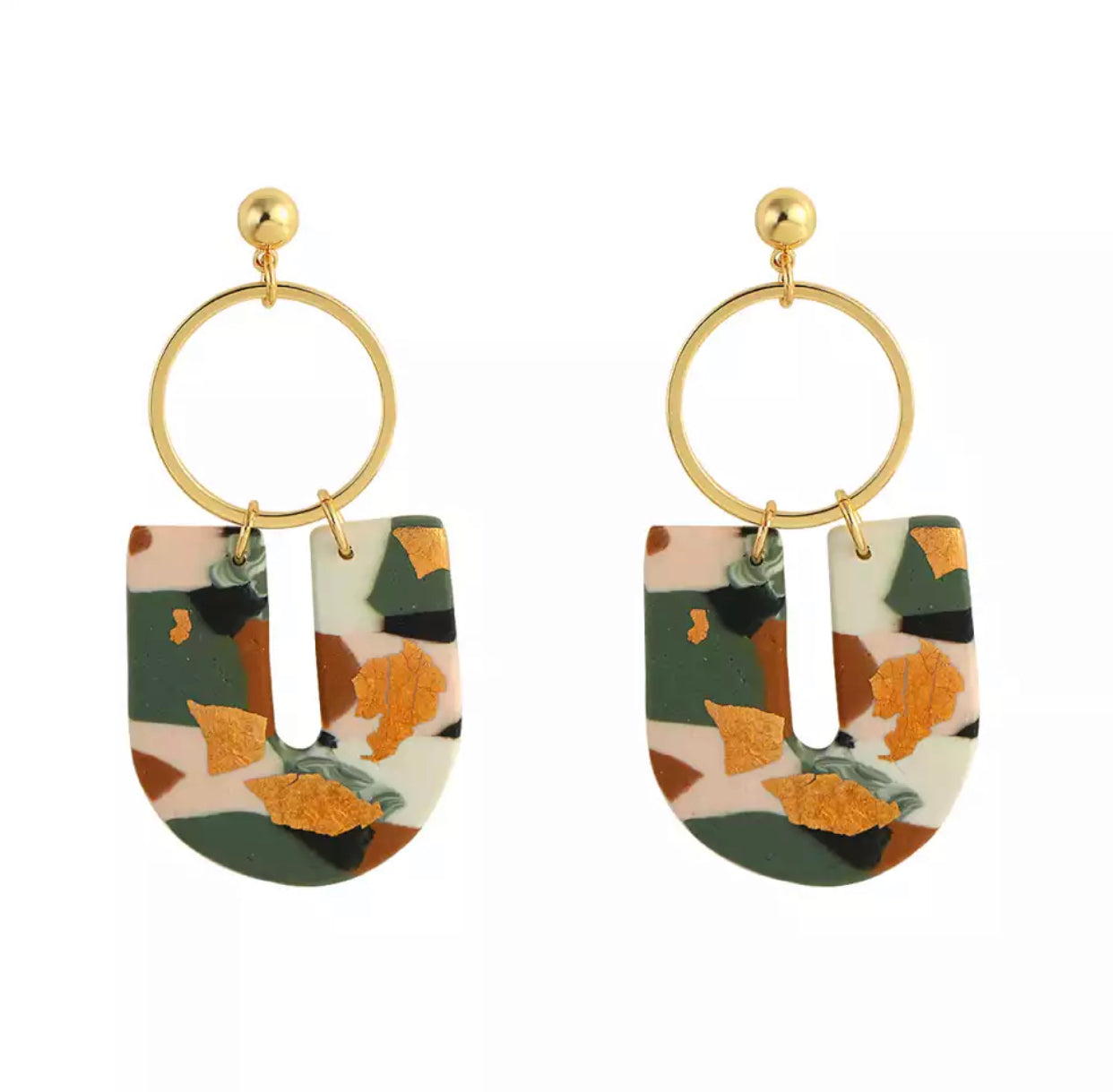 Element U-shape Polymer Clay Earring