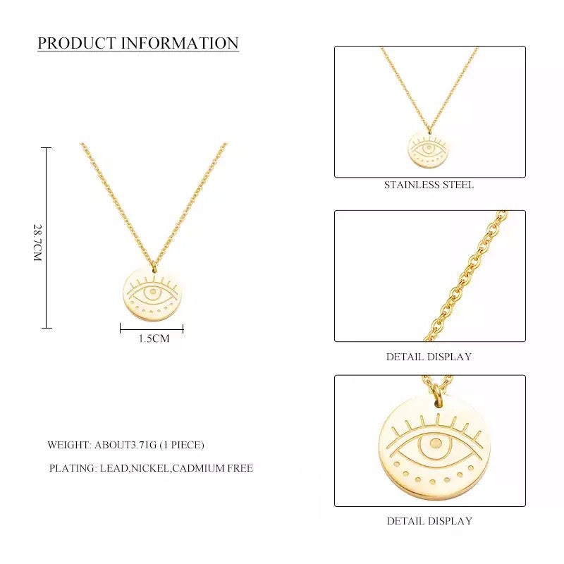Evil Eye Engrave Necklace