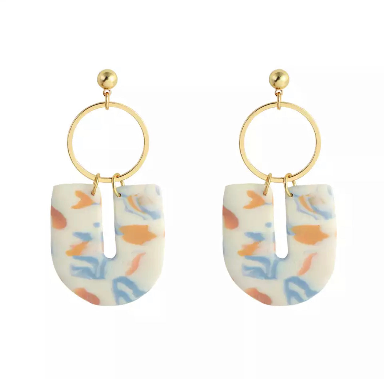 Element U-shape Polymer Clay Earring
