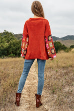 Load image into Gallery viewer, Crochet Floral Printed Long Sleeve Knit Cardigan
