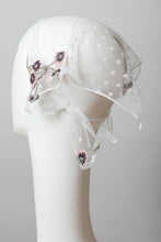 Load image into Gallery viewer, Tulle Lace Embroidered Poppy Headscarf
