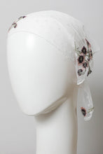 Load image into Gallery viewer, Tulle Lace Embroidered Poppy Headscarf
