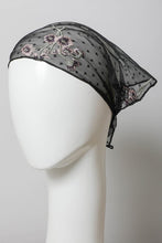 Load image into Gallery viewer, Tulle Lace Embroidered Poppy Headscarf
