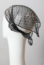 Load image into Gallery viewer, Tulle Lace Embroidered Poppy Headscarf
