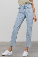 Load image into Gallery viewer, High Waist Ripped Tapered Jeans
