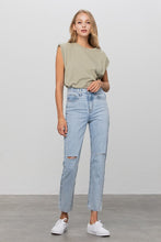 Load image into Gallery viewer, High Waist Ripped Tapered Jeans
