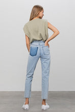 Load image into Gallery viewer, High Waist Ripped Tapered Jeans
