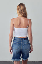 Load image into Gallery viewer, High Rise Ripped Bermuda Denim Shorts
