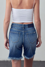 Load image into Gallery viewer, High Rise Ripped Bermuda Denim Shorts
