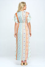 Load image into Gallery viewer, Boho Print Kimono Maxi Dress with Side Slit
