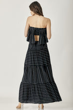 Load image into Gallery viewer, PIN STRIPE PRINT TUBE MAXI DRESS
