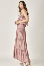 Load image into Gallery viewer, PIN STRIPE PRINT TUBE MAXI DRESS
