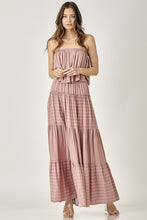 Load image into Gallery viewer, PIN STRIPE PRINT TUBE MAXI DRESS
