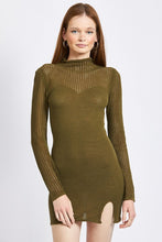 Load image into Gallery viewer, LONG SLEEVE MINI KNITTED DRESS
