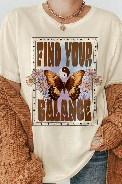 Find Your Balance Boho Vintage Graphic Tee