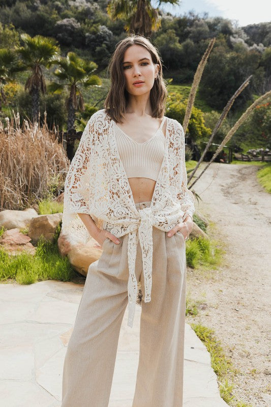 Floral Crochet Kimono