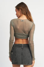 Load image into Gallery viewer, CREW NECK RUCHED BUST CROP TOP
