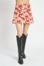 Load image into Gallery viewer, FLORAL FLARED MINI SKIRT
