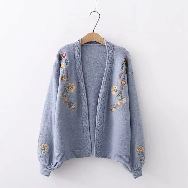 Floral knit cardigan