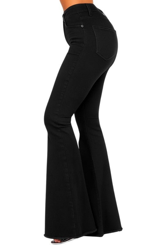 Black Denim Bell Bottom Jean- Made in USA — alternate view